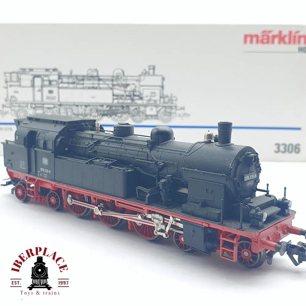 ♻️ 2da mano - Märklin 3306 Locomotora de vapor DB 078 235-9 Negra H0 escala 1:87