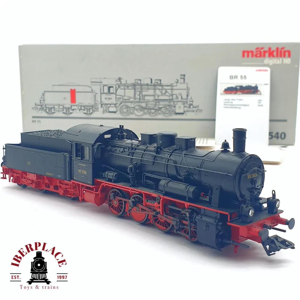 ♻️ 2da mano - Märklin 37540 Electrónico Locomotora de vapor DR 55 3634 con sonido H0 escala 1:87