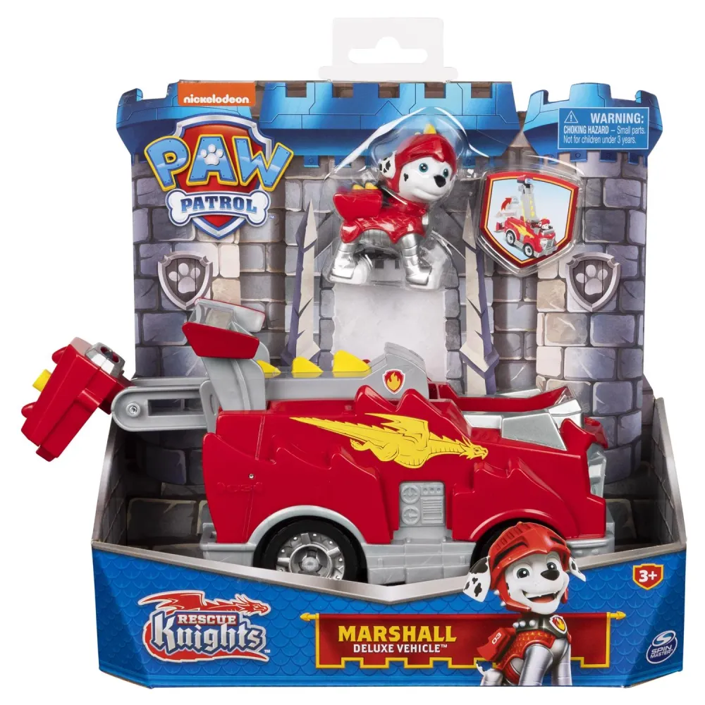 Coche de juguete transformable Marshall de la Patrulla Canina de Spin Master, multicolor