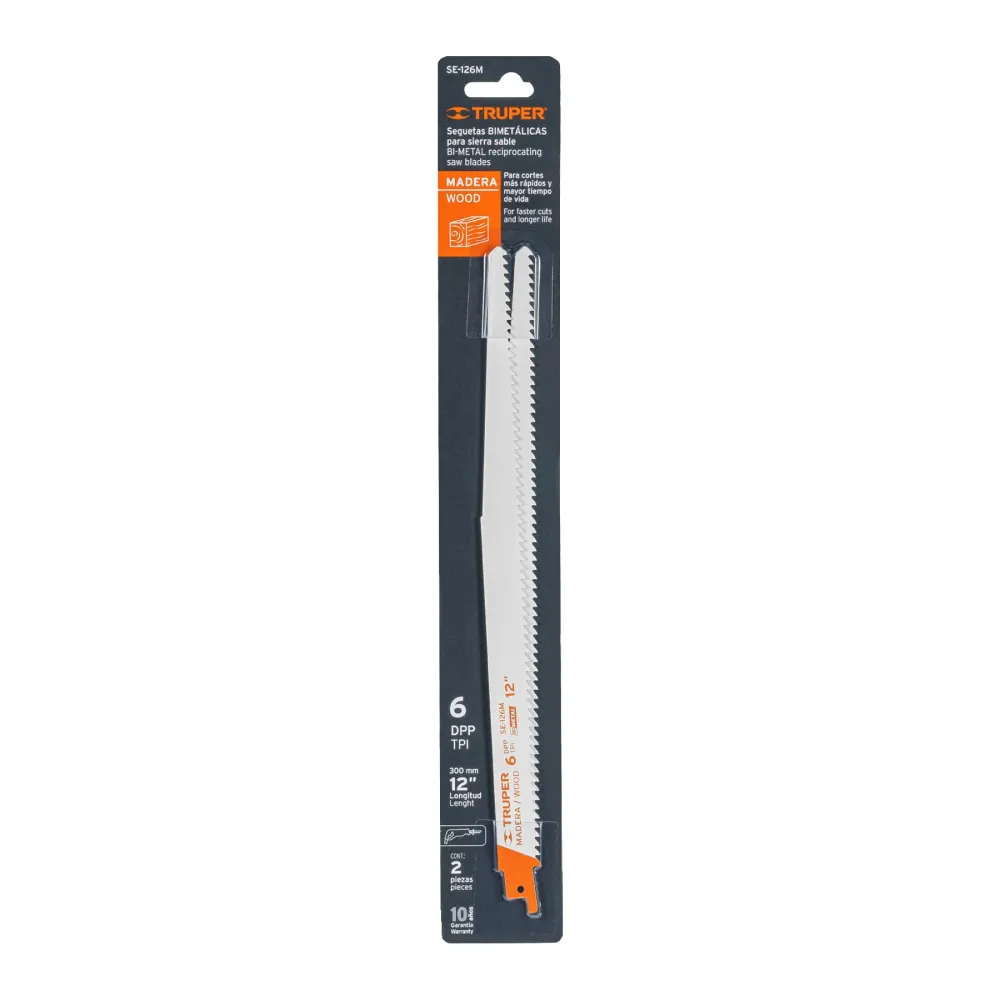 Barras de Techo SEGUETA SIERRA SABLE, 12', 6 DPP, CÓNICA PARA MADERA