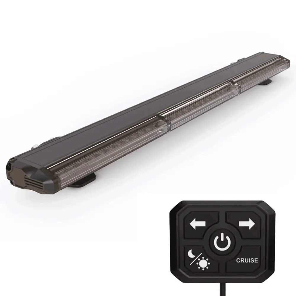 Barra LED Ámbar Emergencia 777 mm R65 Alta Visibilidad IP67 Vehículos Viales - Ajuste Directo y Antirrobo