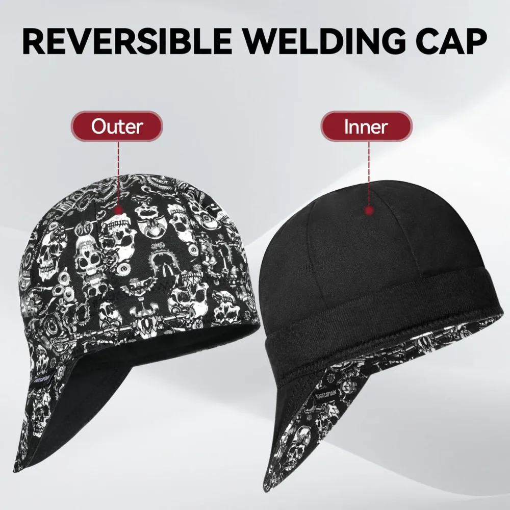 ARCCAPTAIN Reversible Welding Cap 10 oz Fireproof Algodón puro Comforts Skeleton