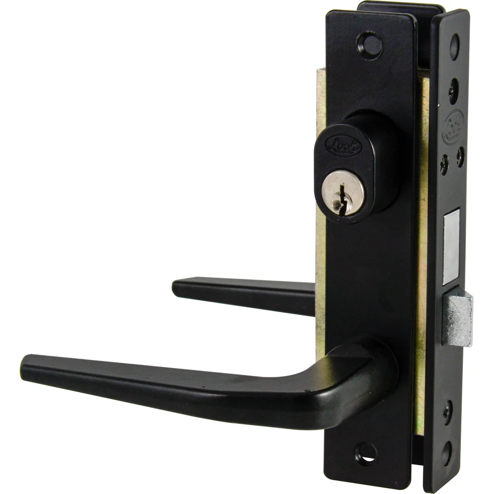Cerradura clásica para puerta de aluminio función sencilla, negro, llave normal Lock