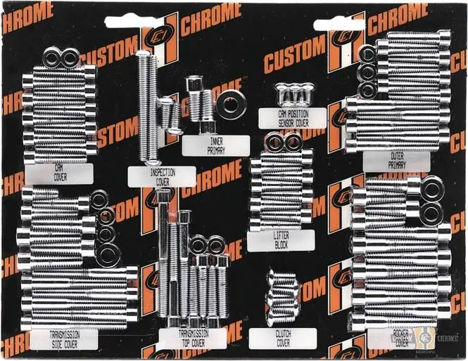 Smooth Case Bolt Hardware Kit Chrome Harley-Davidson