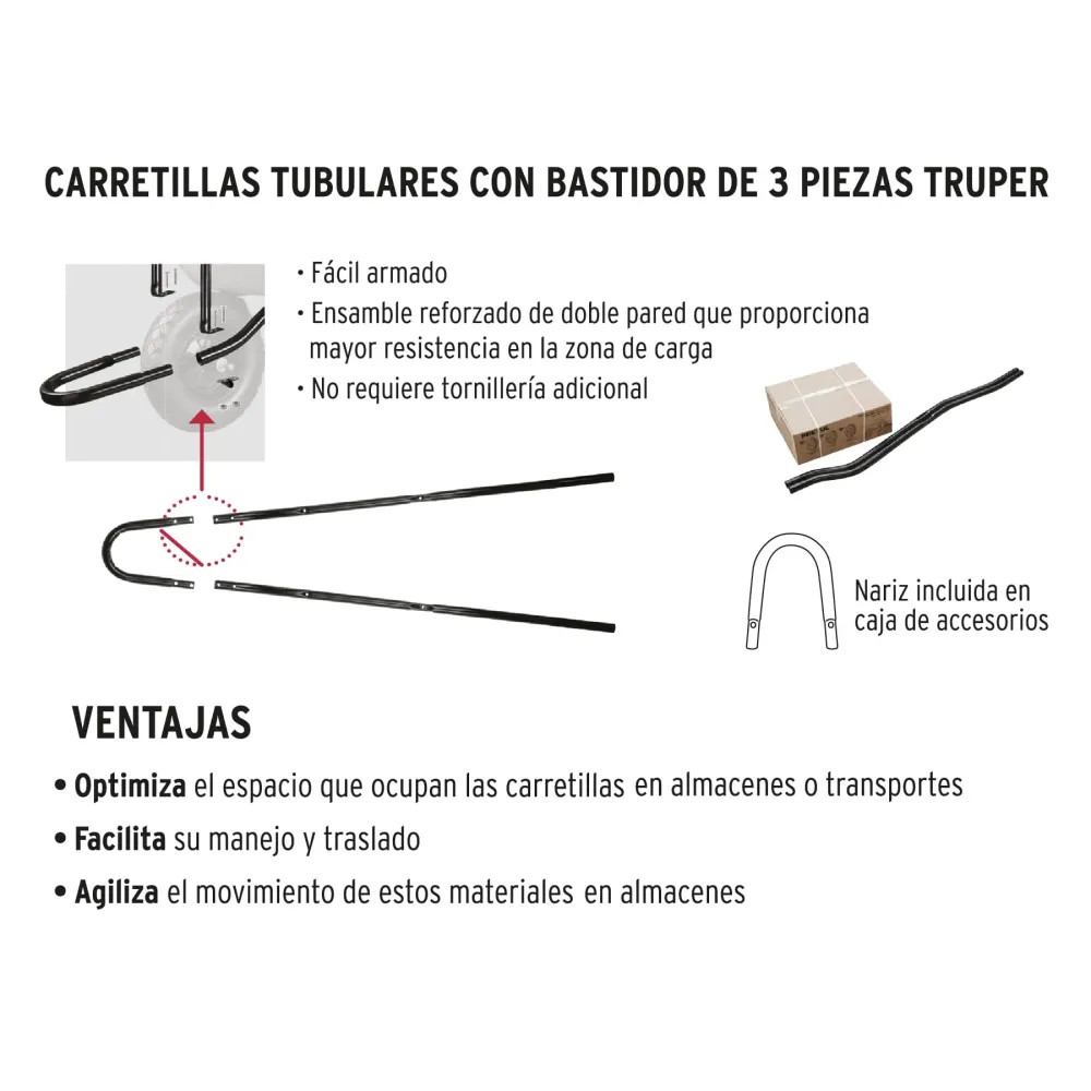 CARRETILLA 5 FT, LLANTA IMPONCHABLE