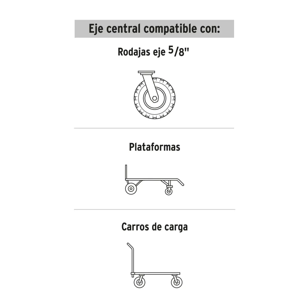 Rueda para diablo 5", un balero