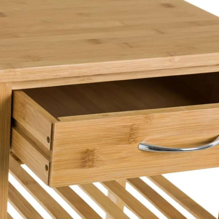 Equipo de Engrase Carro cocina bambú 37 x 37 x 77 cm