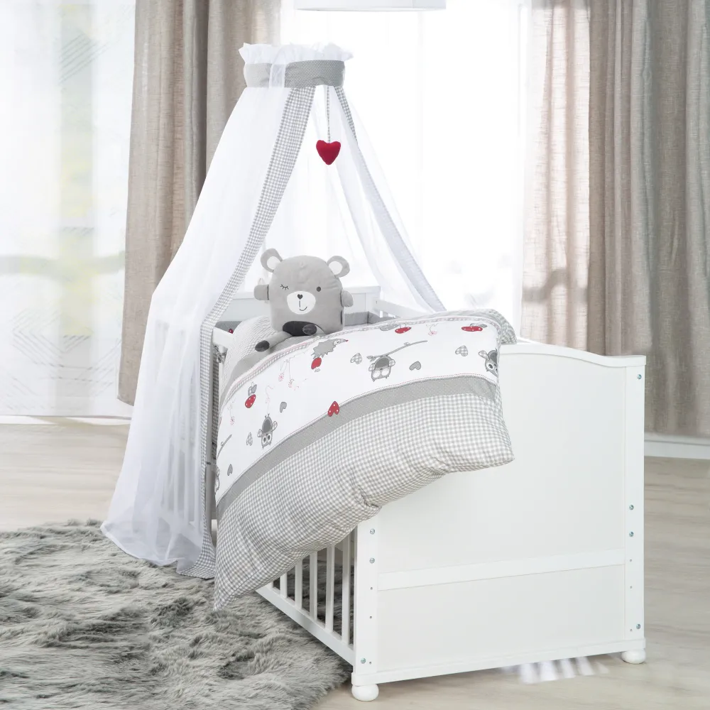 Alta Intensidad LED Set lit complet 'Adam et Eule', 70 x 140 cm, versátil, incl. draps, baldaquin, nid et matelas