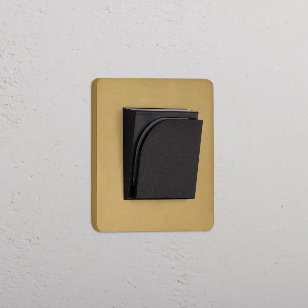 Grove Interruptor de tarjeta para habitación de hotel (marco individual) - Latón antiguo | Negro