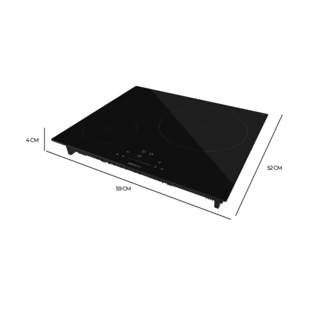 Placa de inducción Cecotec Bolero Squad I 3200 3 fuegos 7200W 9 niveles negro 59 cm