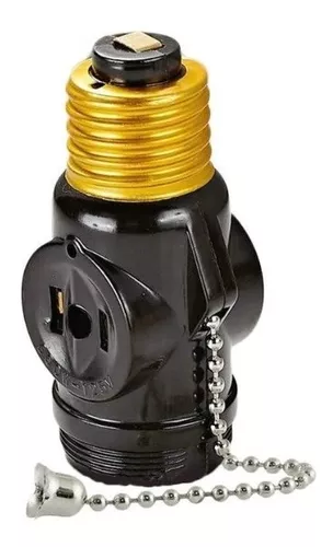 SOCKET AEREO NEGRO INTERRUPTOR CADENA "OPALUX"