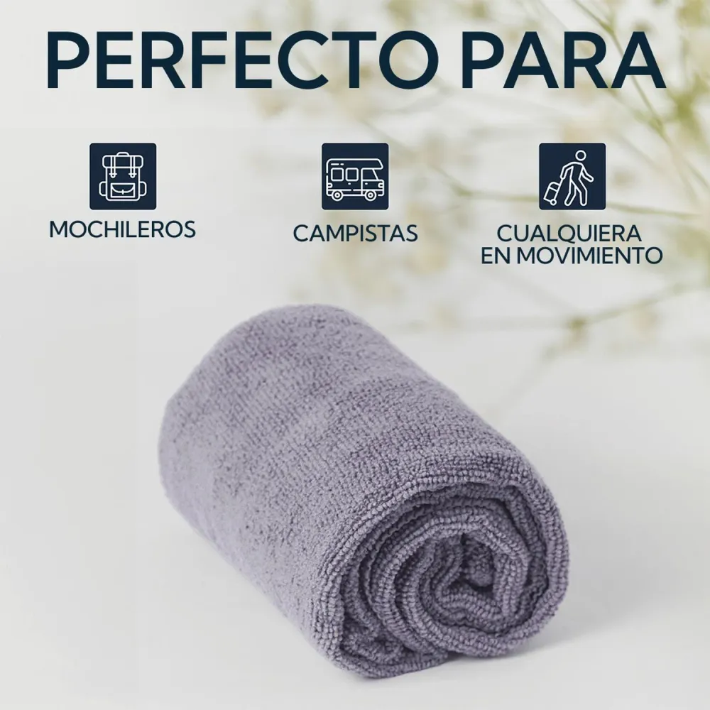 Pack Toalla y Toalla XL Microfibra Terry Gris