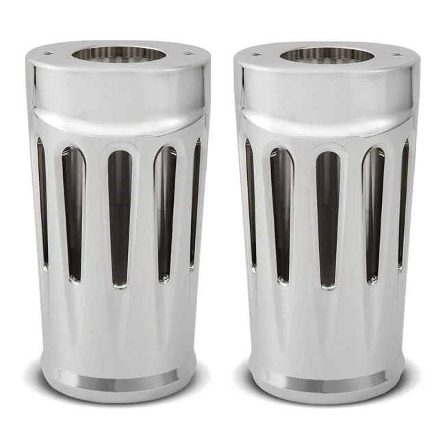 Par de fundas de horquilla Ness Deep Cut para Harley-Davidson Touring 2014-2019, acabado cromo Arlen Ness