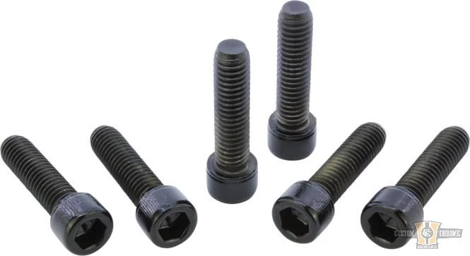 Front Fork Brackets Screw Kits Gloss Black Powder Coated Harley-Davidson Screws4Bikes