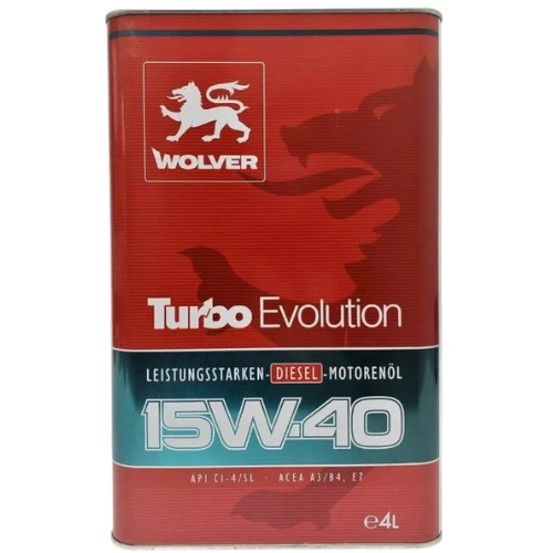 Aceite 15W40 Wolver Turbo Evolution 4Lts 500 ml