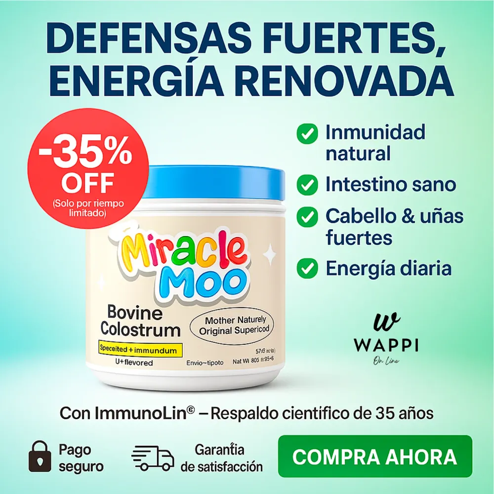Miracle Moo Calostro Selecto con ImmunoLin – Inmunidad y Bienestar desde Dentro para Cuero Genuino