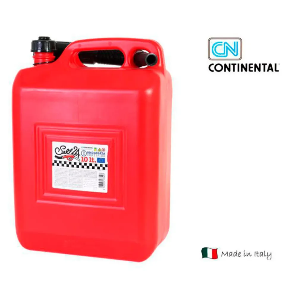 Bidón de gasolina Continental 10L con embudo rojo