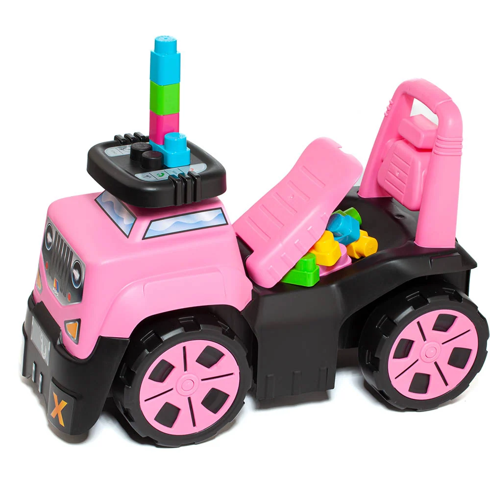 Correpasillos Carro SUV 3 em 1 Rosa com Jogo de Blocos Resistente Rayaduras