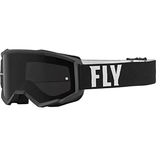 Fly Racing Antiparras Focus Sand Black/White Dark Smoke Lens con Luz LED